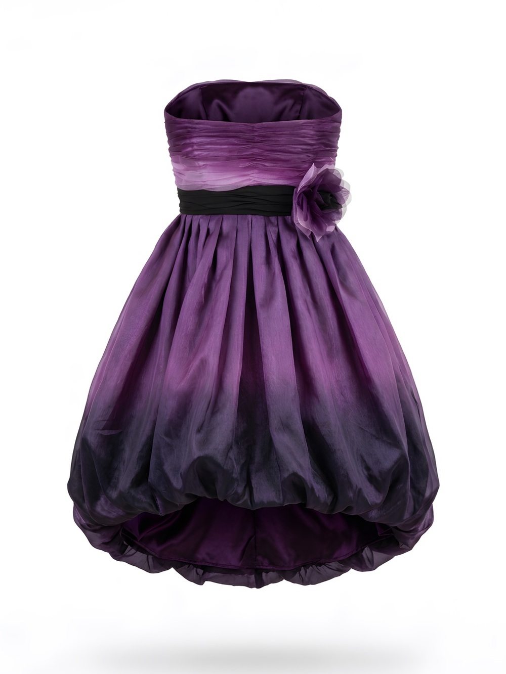 Mori Lee Elegant Purple Dress with Black Accent